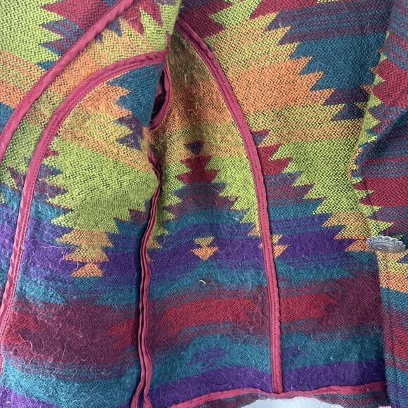 Coldwater Creek Colorful Southwestern Boho Metal Classp Artsy Blazer Womens S - Picture 16 of 16
